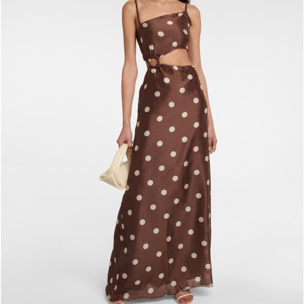 NWT Sir “Vivi” Polka-Dot Cotton & Silk Maxi Dress
